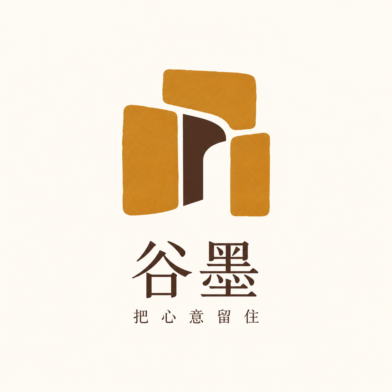 谷墨，块面构成品牌LOGO示例